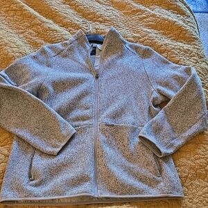 Figs Light Gray Zip-Up Jacket